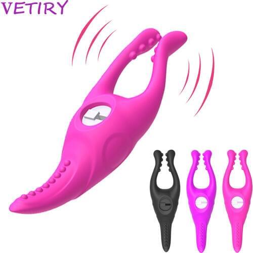 VETIRY Nipple Clamp Vibrator Clitoris Clip Stimulator G-spot Massager Rabbit Clamps Female Masturbator Sex Toys for Women