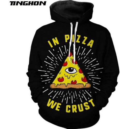 XS-7XL Summer Fashion Mens Womens T-shirt In Pizza We Crust 3d Print Casual Hooded Jacket Hoodies Sweatshirts