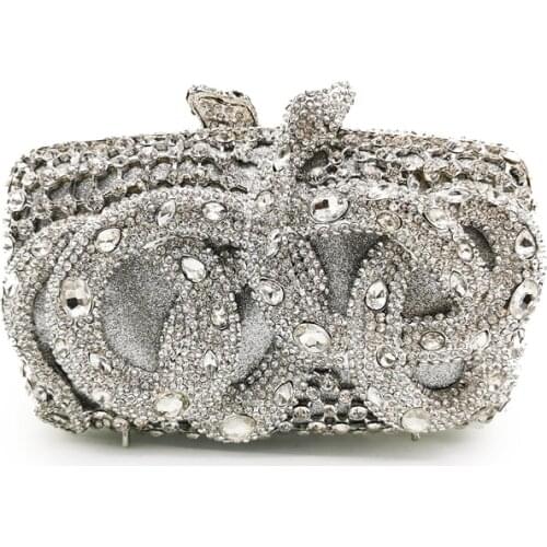 Hollow Out Gold Metal Crystal Evening Clutch Bag Women Rose Red Mini Phone Case Elegant Ladies Flower Party Purses And Handbags