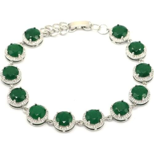 75x17mm Super Big European Design Big Heavy 43g Created Tanzanite Rhodolite Garnet Woman Dating Silver Bangle Bracelet 7.5inch