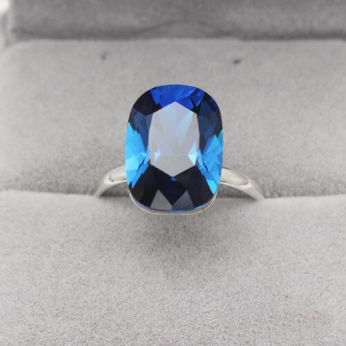 11.11 Sale Fashion Simple New Products Adjustable Ring for Women Silver Plated Rectangle Bijoux Gift made with Austria crystal