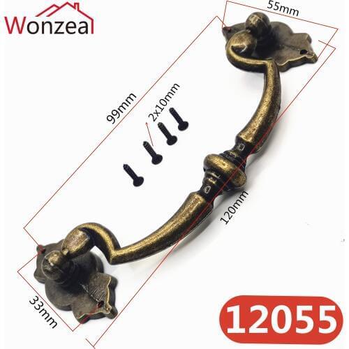 120*52mm Antique Brass Drawer Knobs Vintage Solid Furniture Handle Dresser Cabinet Drawer Pulls Door Knobs