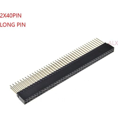 2PCS 2x40 PIN double Row Straight FEMALE PIN HEADER 2.54MM PITCH pin long 12MM Strip Connector Socket 2*40 80 PIN 2x40pin pc104