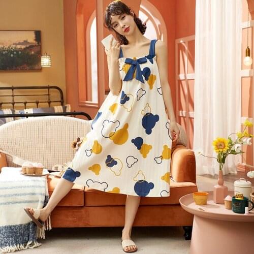 2021 new womens suspender skirt sexy pajamas home wear spring and summer light casual Korean Japanese sweet lady