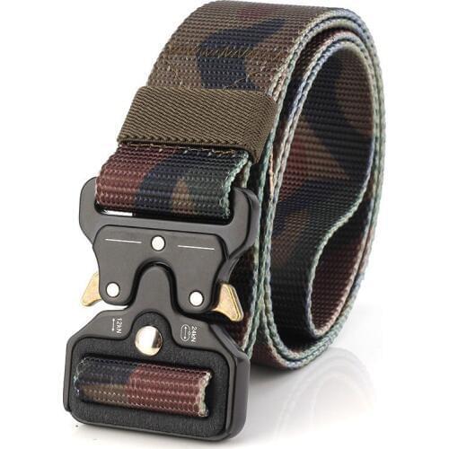 2020 Summer Mens Camo Tactical Belt Military Nylon Belt Outdoor multifunctional Training Belt Combat Belts Sturdy Waistband