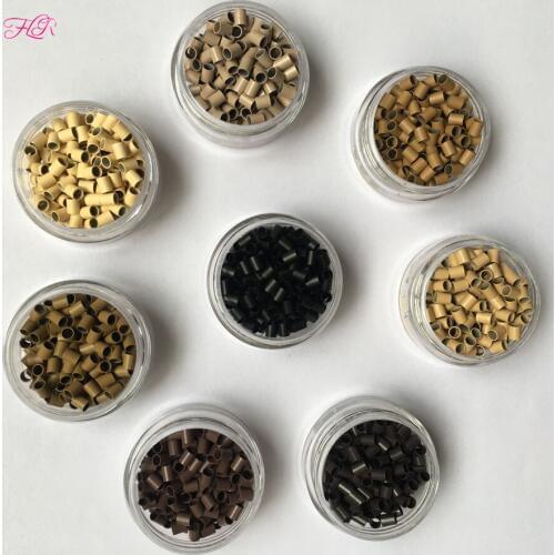 3.2*2.8x3.8 mm Euro Lock Copper tubes Micro Rings Links Beads 5000Pcs For Stick Tip Hair Extension