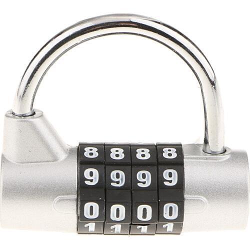 4 Digit Combination Lock Resettable Zinc Alloy Code Padlock for School Gym Locker Sports Locker Fence Toolbox Case Hasp Storage