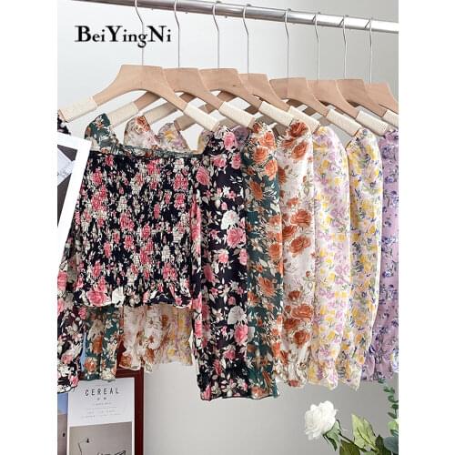 BEIYINGNI Short Sleeve Blouses
