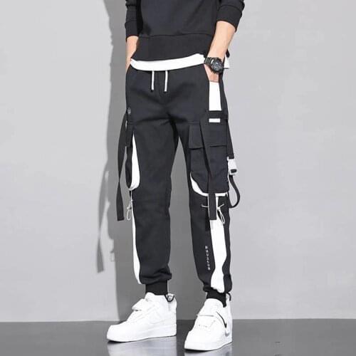 Mens Multi Pockets Streetwear Pants Cargo Harem Pants Hip Hop Casual Male Joggers Track Pants 2021 New Men Harajuku Trousers