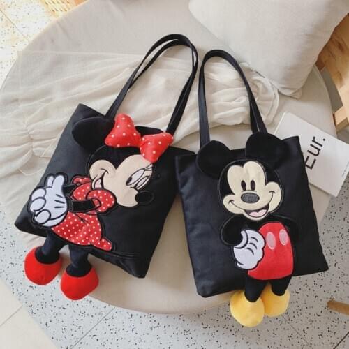 Disney Mickey mouse shoulder bag female 2019 new handbag large-capacity soft Messenger bag canves tote shopping bag