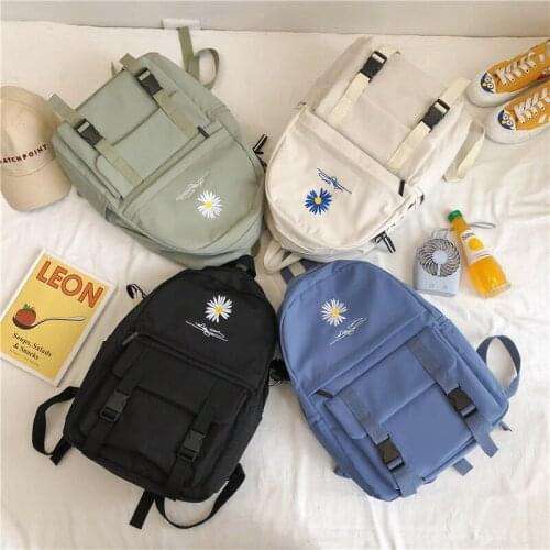 Girl Travel Backpack Book Bag for Student Mochila 2021 Embroidery Women Backpack Fashion Female Nylon Schoolbag Bag for Teenager