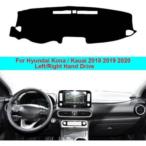 2 Layers Car Inner Dashmat Dash Mat DashBoard Cover For Hyundai Kona / Kauai 2018 2019 2020 LHD RHD Sun Shade Carpet Auto