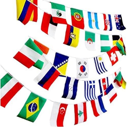 String Flag Group Match 32 Teams Countries Soccer Decoration Banners for Restaurants Sport Bars Game Night
