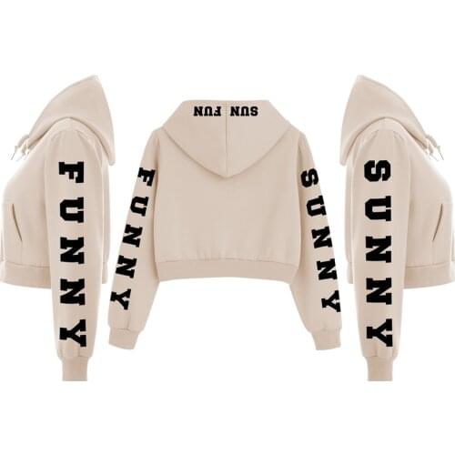 Cotton Zipper Hoodie Letter Print Tracksuit Designer Sweatshirt Y2k Aesthetic Women Hoodies with Pockets Crop Tops Long Sleeve