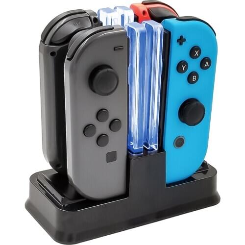 IBen LED Charging Dock Station Charger Cradle Stand For Nintendo Switch 4 Joy Con Controllers 4 In 1