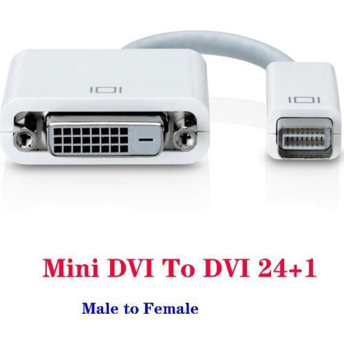 Mini DVI To DVI 24+1 Video Converter Adapter Cable Male to Female Adaptor For MacBook MacBook Pro MacBook Air 15cm White 10pcs