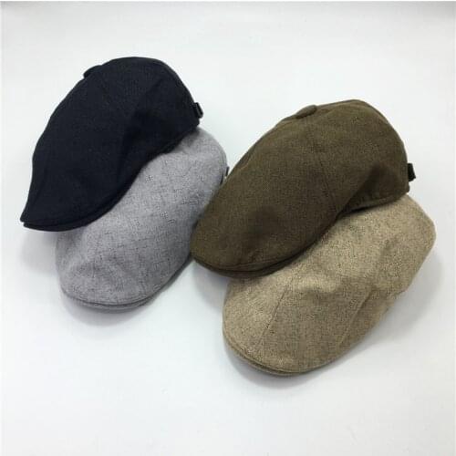 Spring and Summer Linen Forward Cap Caps Men and Women Berets Casual Fashion European and American British Hats Outdoor