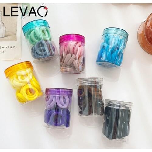 LEVAO 30PCS Seamless Girls Elastic Rubber Band Gradient Color High Elasticity Basic Hair Tie Hair Accessory Women Ponytail Rope