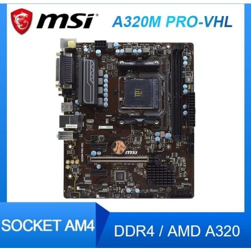 MSI A320M PRO-VHL Motherboard LGA 1151Supports AMD Ryzen Socket AM4 Support DDR4 SATAIII PCI-E 3.0 Intel H310 Motherboard