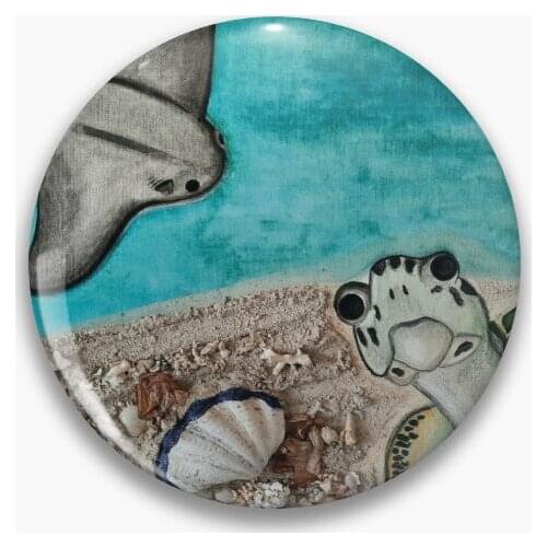 Sea Turtle And Stingray Soft Button Pin Badge Lover Creative Decor Collar Hat Cartoon Brooch Funny Cute Clothes Lapel Pin Women