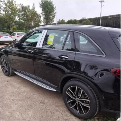 Black Car Door Full Window Frame Window Sill Molding Trim Cover For Mercedes-Benz GLC Class X253 SUV 200 220 250 2016 2017 2018