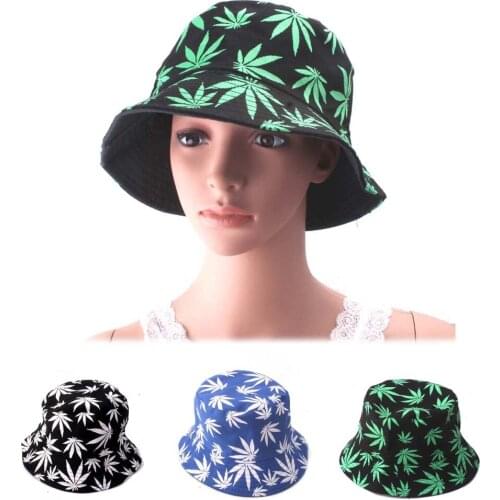 Maple leaf Fisherman Hats Hip Hop Colorful Panama Bucket Hat Women Men Fisherman Hats Cotton Fishing Fashion Outdoor Caps