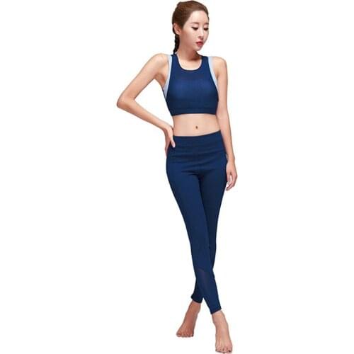 Pieryoga Women Yoga Set Bra Pants Gym Running Suit Elastic Fitness Clothing Sport Clothes Push Up Bra Cross Shoulder Strap