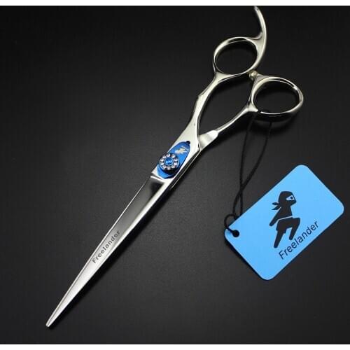 Gasket Hairdressing Scissors Flat Shears High-end Atmospheric Barber Shop Essential Scissor Blue 7.0 Inch Japan 440C Personality