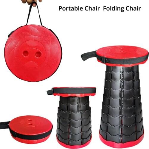 Portable Folding Stool, Camping Telescopic Stool Adjustable Collapsible Plastic Step Stool