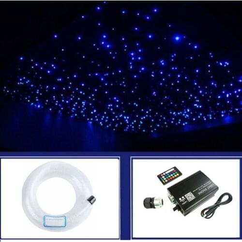 App Smart phone Remote controlled Audio Voice control 16W Car Starry Light engine+0.75mm Fiber optic cable End glow Ceiling DIY
