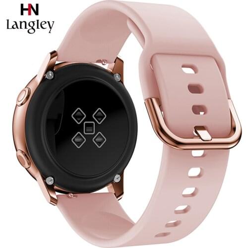 20 22mm Width Silicone Watchband for Samsung Galaxy Watch 42 46mm For Gear S2 S3 S4 Frontier Buckle Strap Watches Accessories