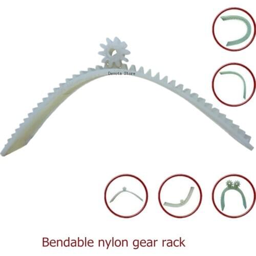 1M Bendable Nylon Gear Rack Transmission Plastic Precision Synchronous D-Hole Gear 38T 10T