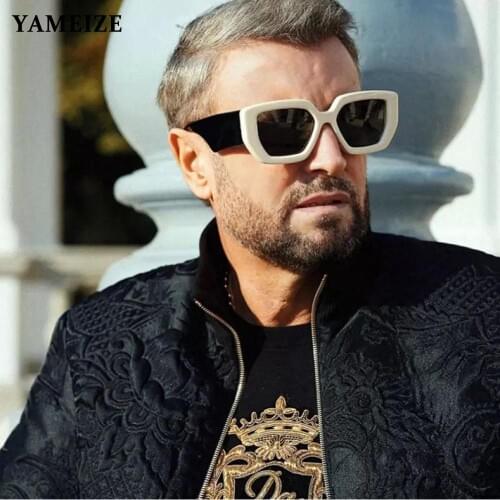 YAMEIZE Vintage Square Sunglasses Women Luxury Brand Design Punk Female Sun Glasses Gradient Men Eyeglasses Male Glasses Oculos