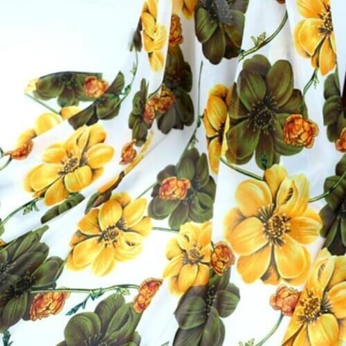 DIY Fabric Fashion Flower Skirt Chiffon Silky Flowing Soft Breathable Dress Blouse Material