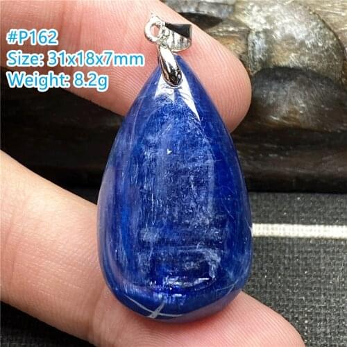 Top Natural Blue Kyanite Crystal Pendant Jewelry For Woman Lady Man 31x18x7mm Beads Cat Eye Luck Healing Gift Silver Stone AAAAA