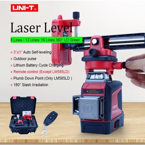 UNI-T 3D Green Laser Level 30m/40m 360 Self-Leveling Horizontal Vertical Cross Indoor Outdoor Remote Control Tester Line Marker