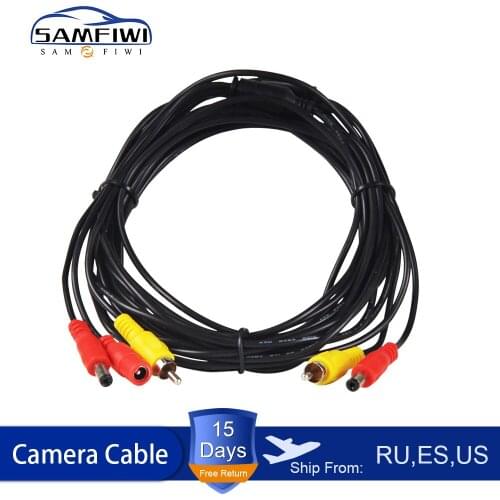 RCA 6m Video Cable For Car Rear View Camera Universal 6 Meters Wire For Connecting Reverse Camera With Car Multimedia Monitor