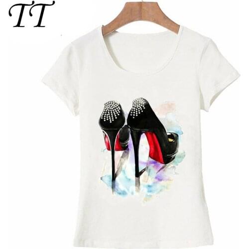 Vintage Fashion Paris T-Shirt I Need A Simple Paris Red Shoes Shoe for My Party Women T Shirt Funny Art Design Tops Casual Tees