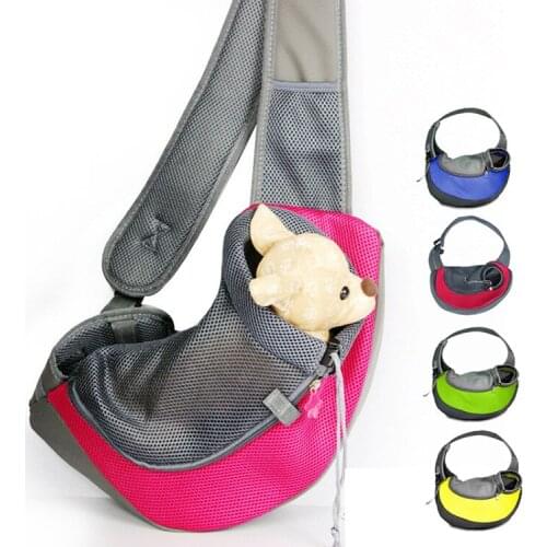 Breathable Dog Carrier Outdoor Travel Handbag Pouch Mesh Shoulder Bag Sling Pet Travel Tote Cat Puppy Carrier