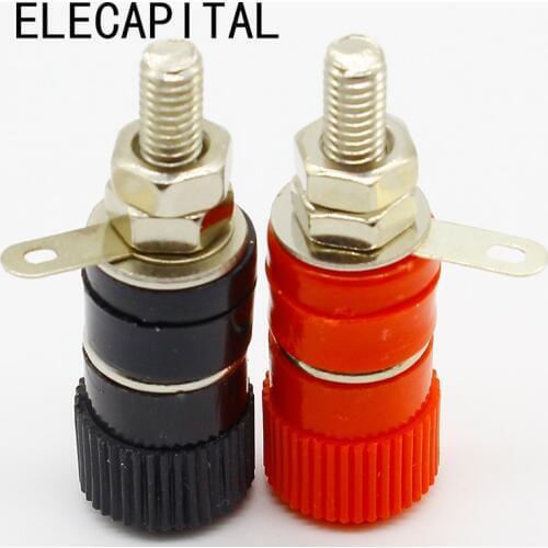 High Quality 1 pair (RED + BLACK) Amplifier Terminal Binding Post Banana Plug Jack Panel mount connector