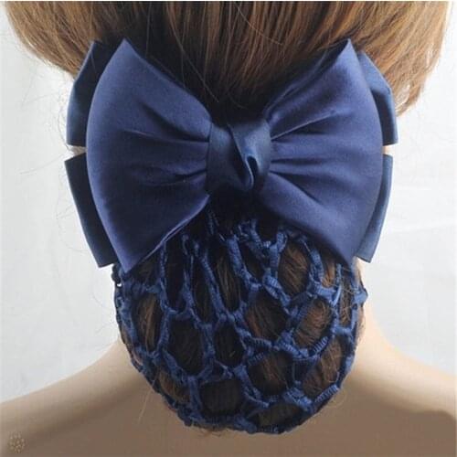 Lady Bow Barrette Hair Clip Net Cover Bowknot Net Hairpin Hairgrips Hair Accessories
