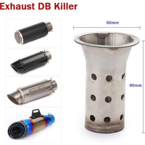 1pc 60mm Universal Exhaust DB Killer Baffle Removable Silencer Sound Noise Eliminator Modified For Motorcycle Exhaust Muffler
