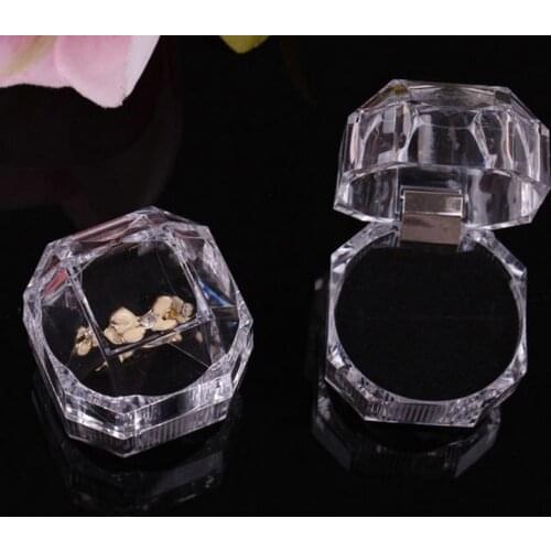 1Pcs Hot Sale Jewelry Packaging Box Ring Earring Cases Acrylic Transparent Wedding Packaging Woman Jewelry Box Cheap Wholesale