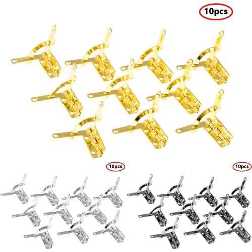 10Pcs Table Cabinet Hinges Small Furniture Frame Bracket Hardware Antique Bronze Jewelry Box Hinge Decorative Wine Case Hinges