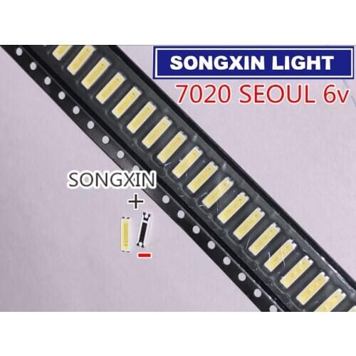 100PCS SEOUL LED Backlight 1W 6V 7020 Cool white LCD Backlight for TV TV Application 7020G 2in1