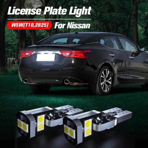 2x LED License Plate Light W5W T10 Lamp For Nissan Altima Frontier Maxima Quest Sentra Xterra Titan X-Trail Leaf Qashqai j10 j11