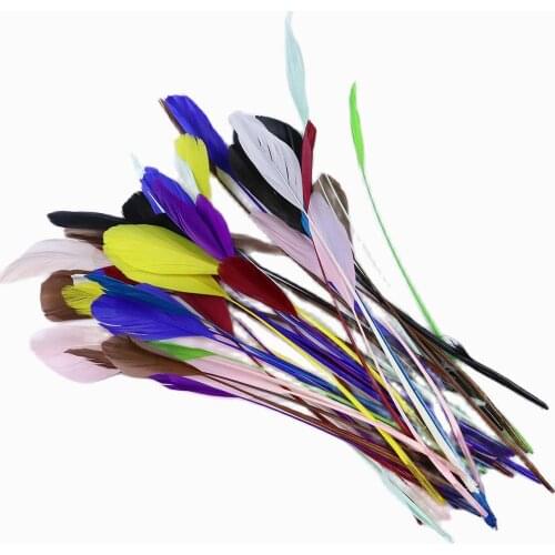 50Pcs Natural Goose Feathers Tear DIY Jewelry Making Carnival Decoration Christmas Accessory Colorful Plumes For Crafts 15-20CM
