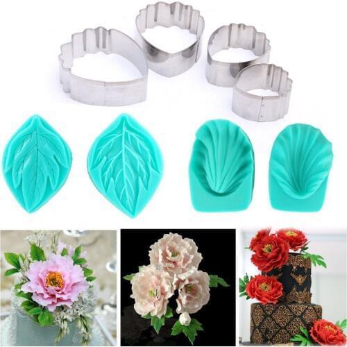 8pcs Set Of Peony Flower Cutter Set Cake Decration Tool Fondant Cake Cutters Mold Sugarcraft Icing Decorating