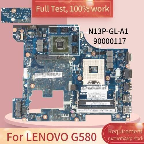 90000117 For LENOVO G580 LA-7981P 11S90000117ZZ SLJ8E N13P-GL-A1 DDR3 Notebook motherboard Mainboard full test 100% work