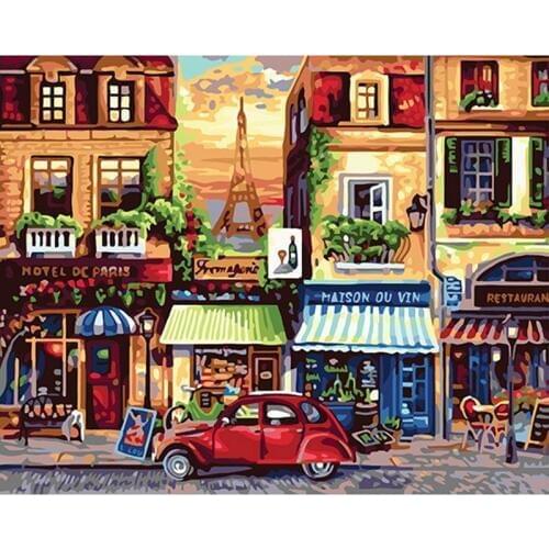 Hot sale Champs Elysees abstract Painting By Numbers with frame Hand painted Canvas Oil Painting Picture Home Decor crafts DY427